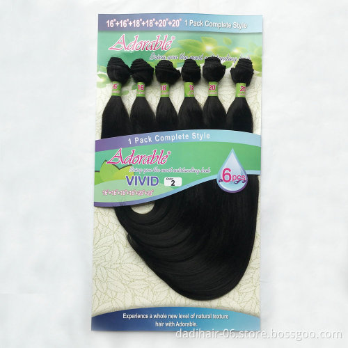 Adorable synthetic hair extension, 16"18"20" in a pack,  high quality protein synthetic hair weft vivid 6pcs no closure
